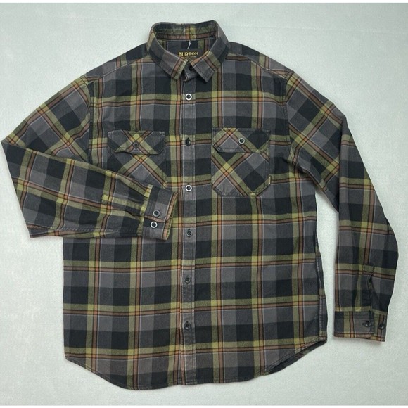 Burton Other - BURTON Brighton Shirt Men's Medium Flannel Plaid Long Sleeve Button Front Cotton